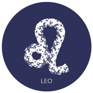 Zodiac Sign Leo Blue Circle Sticker