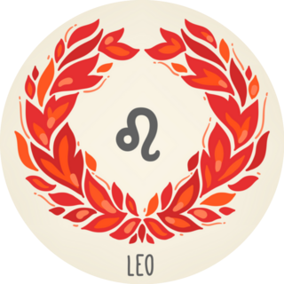 Zodiac Sign Leo In Fire Element Wreath Sticker