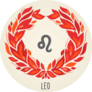 Zodiac Sign Leo In Fire Element Wreath Sticker