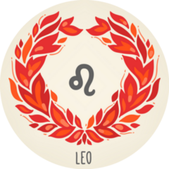 Zodiac Sign Leo In Fire Element Wreath Sticker