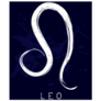 Zodiac Sign Leo On Blue Background Sticker