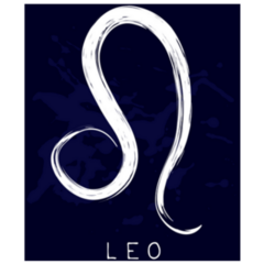 Zodiac Sign Leo On Blue Background Sticker