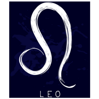 Zodiac Sign Leo On Blue Background Sticker