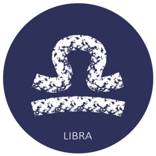 Zodiac Sign Libra On Dark Blue Sticker