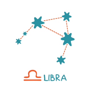 Zodiac Sign Libra Teal Constellation Sticker