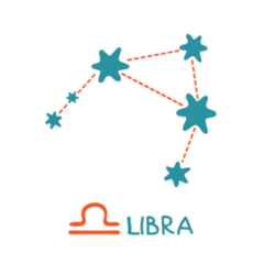 Zodiac Sign Libra Teal Constellation Sticker
