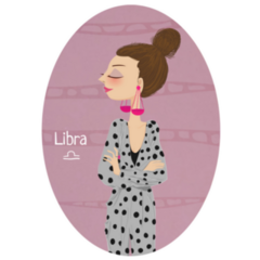 Zodiac Sign Oval Libra Sticker