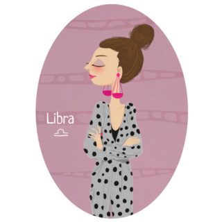 Zodiac Sign Oval Libra Sticker