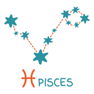 Zodiac Sign Pisces Blue Constellation Sticker
