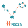 Zodiac Sign Pisces Blue Constellation Sticker
