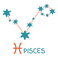 Zodiac Sign Pisces Blue Constellation Sticker