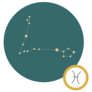 Zodiac Sign Pisces Constellation On Green Sticker