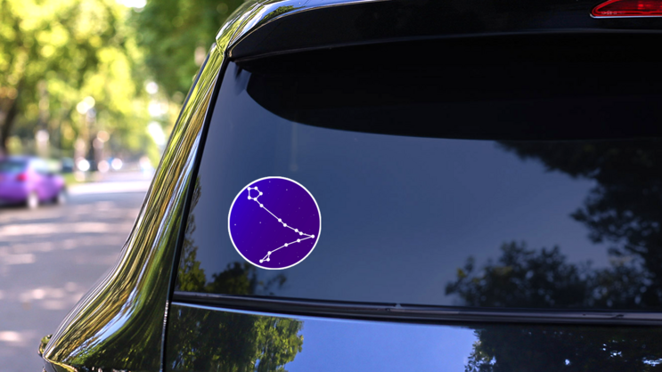 Zodiac Sign Pisces Cosmic Background Sticker on a Rear Car Window (New) example