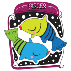 Zodiac Sign Pisces Fun Cartoon Sticker