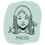 Zodiac Sign Pisces Girl On Green Sticker