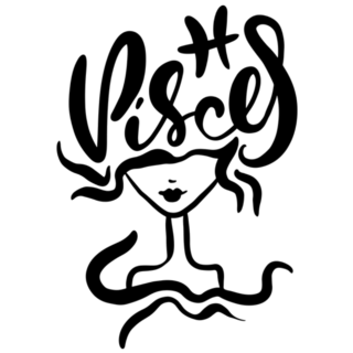 Zodiac Sign Pisces Girl Sketch Sticker