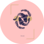 Zodiac Sign Pisces In Boho Style On Pink Sticker