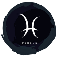 Zodiac Sign Pisces Ink Grunge Sticker