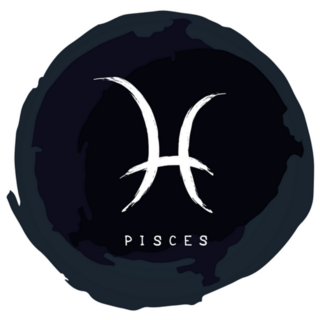 Zodiac Sign Pisces Ink Grunge Sticker