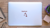 Zodiac Sign Sagittarius Arrow Sticker on a Laptop (New) example