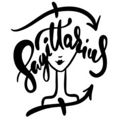Zodiac Sign Sagittarius Girl Sketch Abstract Sticker