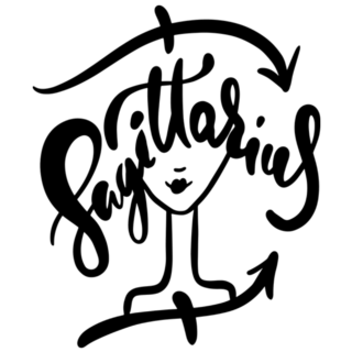 Zodiac Sign Sagittarius Girl Sketch Abstract Sticker