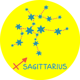 Zodiac Sign Sagittarius Isolated On Background Sticker 