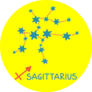 Zodiac Sign Sagittarius Isolated On Background Sticker 