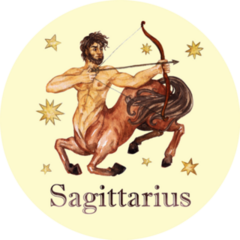 Zodiac Sign - Sagittarius Watercolor Illustration Sticker