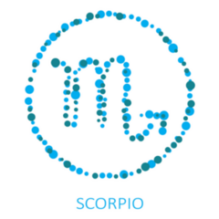 Zodiac Sign Scorpio Blue Dot Sticker