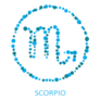 Zodiac Sign Scorpio Blue Dot Sticker
