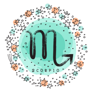 Zodiac Sign Scorpio With Ink Grunge Frame Sticker