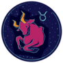 Zodiac Sign Taurus On Night Starry Sky Sticker
