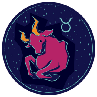 Zodiac Sign Taurus On Night Starry Sky Sticker