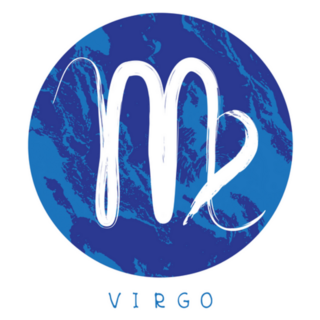 Zodiac Sign Virgo Blue Grunge Sticker
