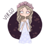 Zodiac Sign Virgo Girl With Big Eyes Sticker