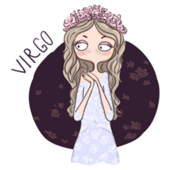 Zodiac Sign Virgo Girl With Big Eyes Sticker
