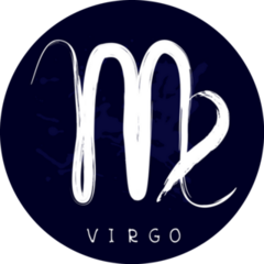 Zodiac Sign Virgo Isolated On Blue Background Sticker
