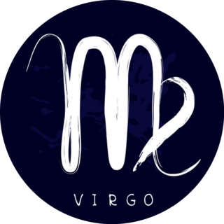 Zodiac Sign Virgo Isolated On Blue Background Sticker