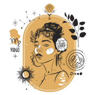 Zodiac Sign Virgo With A Portrait Sticker