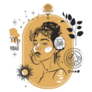 Zodiac Sign Virgo With A Portrait Sticker
