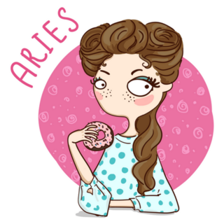 Zodiac Signs Aries Goofy Illustration Sticker