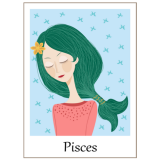 Zodiac Signs Pisces Mermaid Hair Sticker