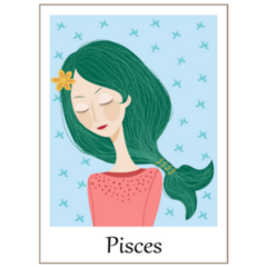 Zodiac Signs Pisces Mermaid Hair Sticker