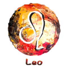 Zodiac Symbol Leo Painted With Oil Paints Sticker