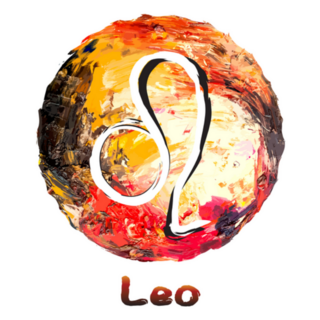 Zodiac Symbol Leo Painted With Oil Paints Sticker