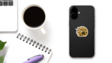 Zodiac Taurus Boho Magical Vintage Sticker on a Phone (New) example