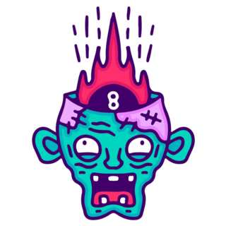Zombie Billiard Brain Sticker
