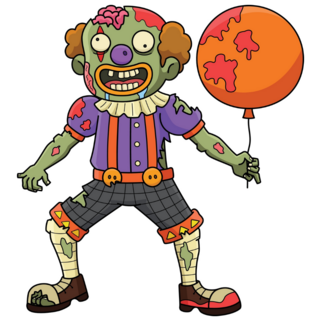 Zombie Clown Sticker