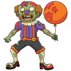 Zombie Clown Sticker